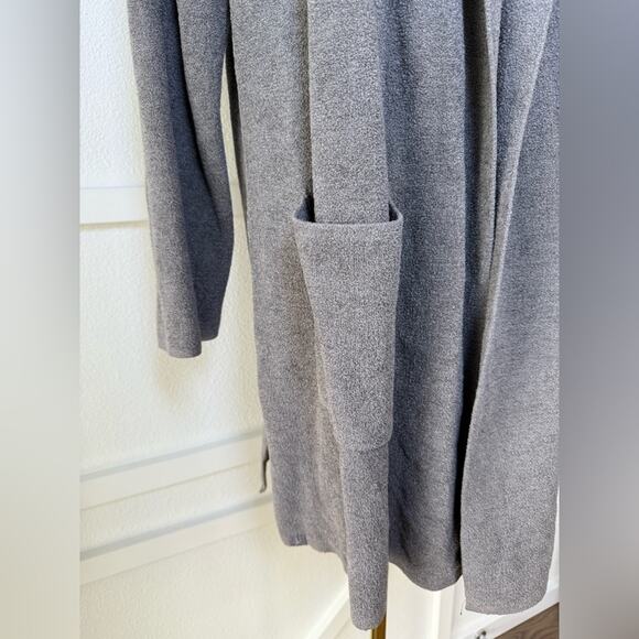 Barefoot Dreams CozyChic Ultra Lite Wide Collar Jacket Gray Size Medium - Picture 5 of 12